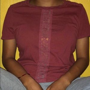 Red Crop Top w/ Lace